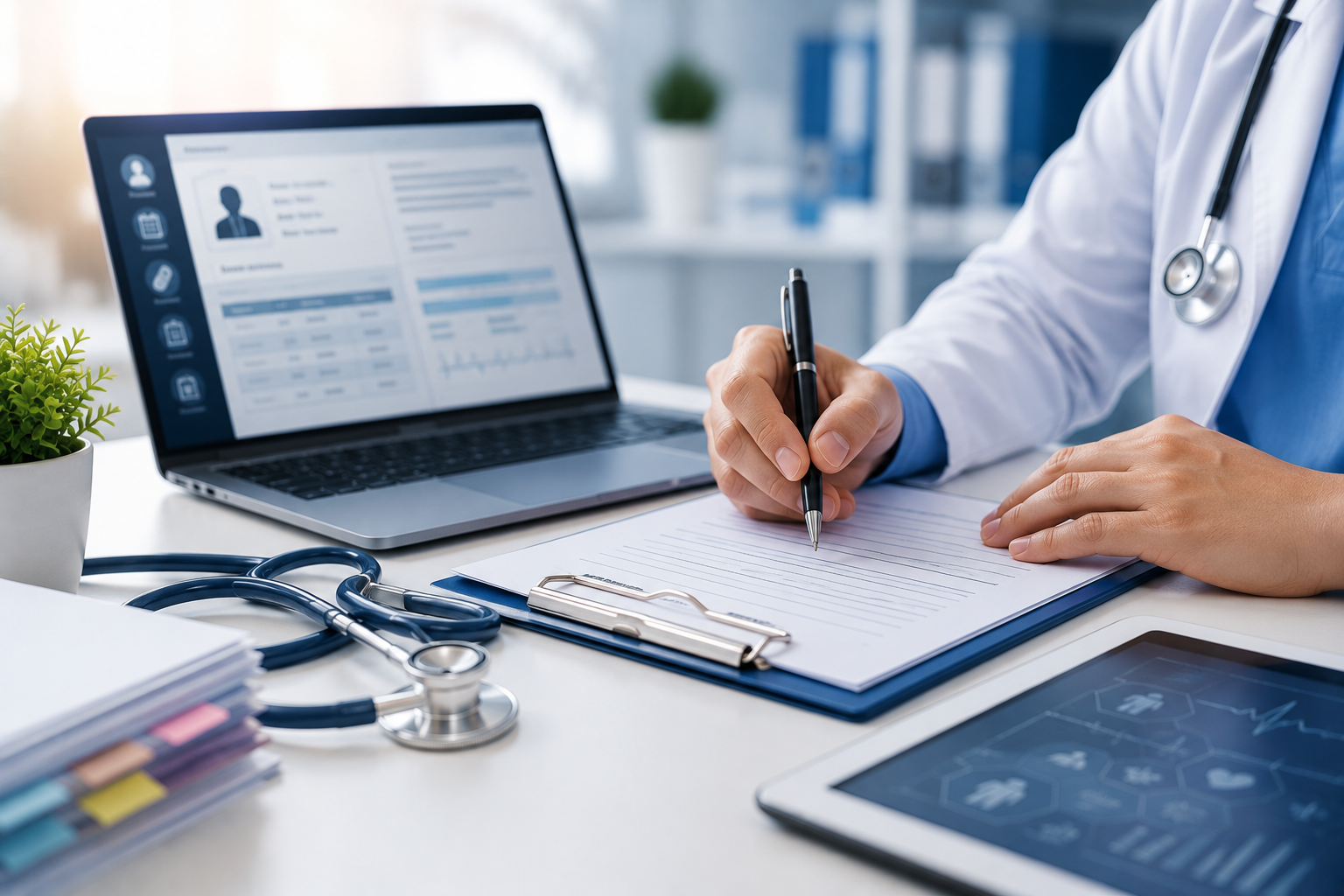 Clinical documentation and healthcare medical records for accurate coding and billing